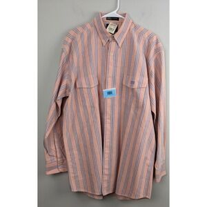 Lucchese 1883 Western Shirt Men's L Orange/Blue Stripe Cotton NWT Made‎ USA